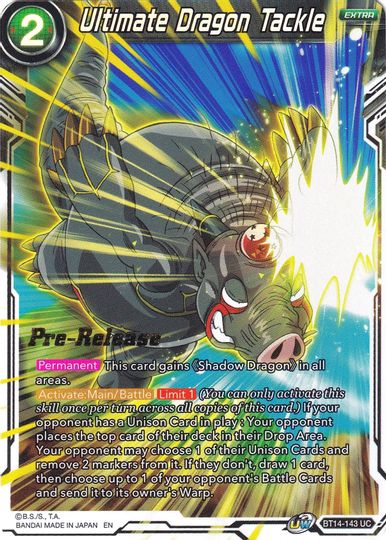 Ultimate Dragon Tackle (BT14-143) [Cross Spirits Prerelease Promos] | Nerdhalla Games