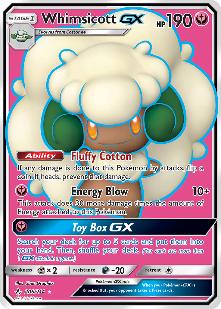 Whimsicott GX (206/214) [Sun & Moon: Unbroken Bonds] | Nerdhalla Games