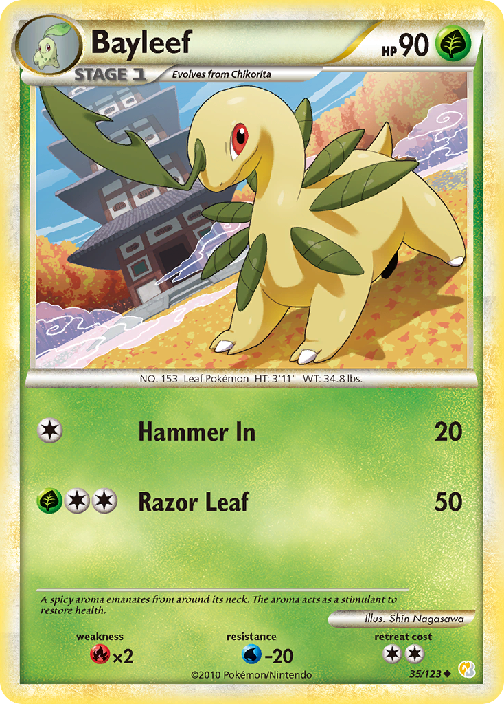 Bayleef (35/123) [HeartGold & SoulSilver: Base Set] | Nerdhalla Games