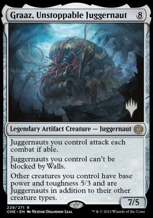 Graaz, Unstoppable Juggernaut (Promo Pack) [Phyrexia: All Will Be One Promos] | Nerdhalla Games