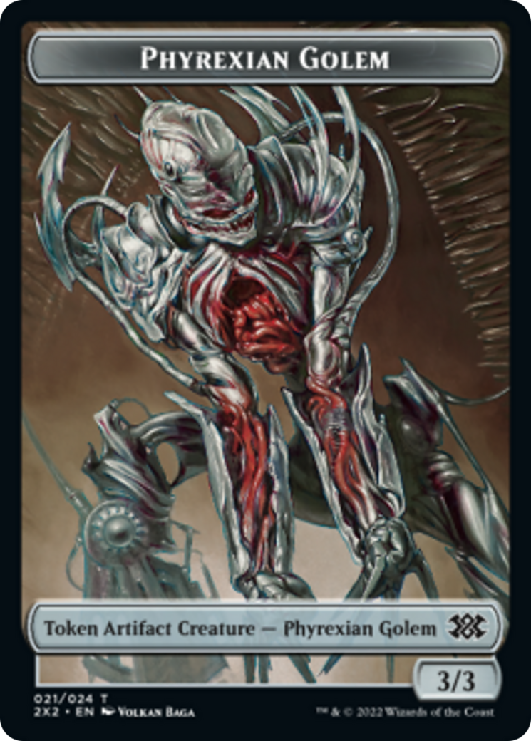 Drake // Phyrexian Golem Double-sided Token [Double Masters 2022 Tokens] | Nerdhalla Games