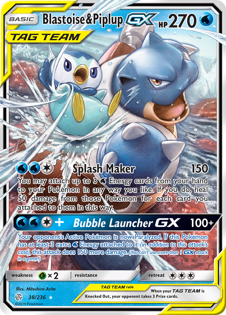 Blastoise & Piplup GX (38/236) [Sun & Moon: Cosmic Eclipse] | Nerdhalla Games