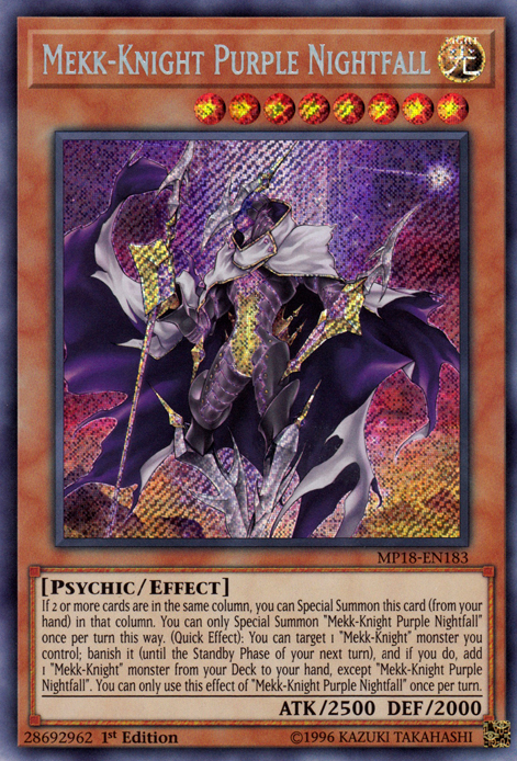 Mekk-Knight Purple Nightfall [MP18-EN183] Secret Rare | Nerdhalla Games