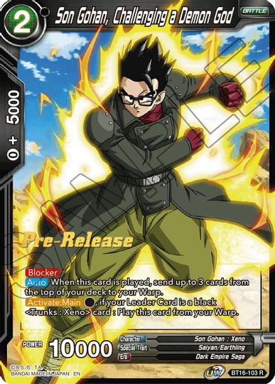 Son Gohan, Challenging a Demon God (BT16-103) [Realm of the Gods Prerelease Promos] | Nerdhalla Games