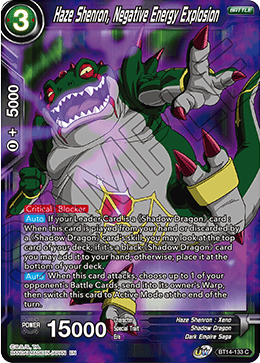 Haze Shenron, Negative Energy Explosion (BT14-133) [Cross Spirits] | Nerdhalla Games