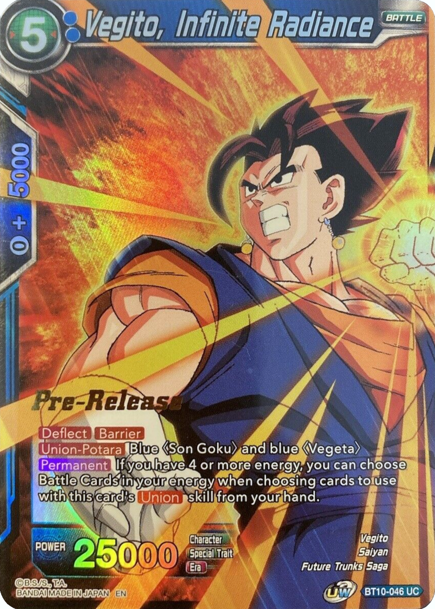 Vegito, Infinite Radiance (BT10-046) [Rise of the Unison Warrior Prerelease Promos] | Nerdhalla Games