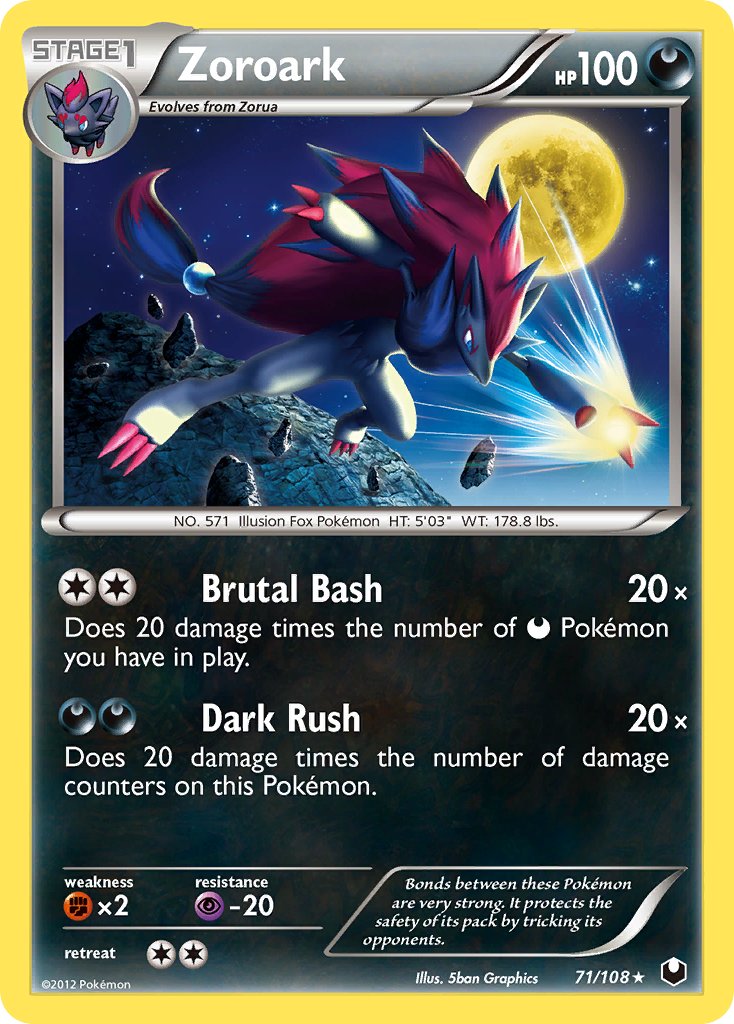 Zoroark (71/108) (Cracked Ice Holo) (Theme Deck Exclusive) [Black & White: Dark Explorers] | Nerdhalla Games