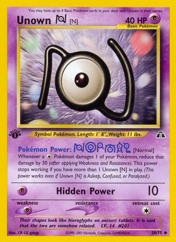 Unown [N] (50/75) [Neo Discovery 1st Edition] | Nerdhalla Games