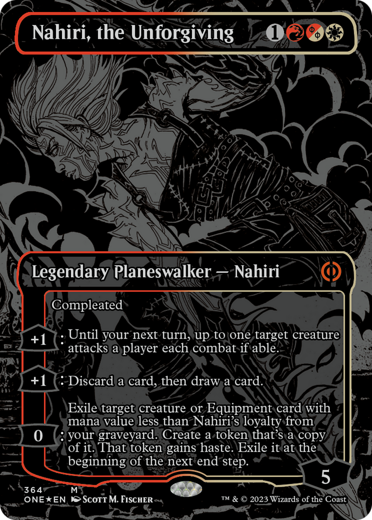 Nahiri, the Unforgiving (Oil Slick Raised Foil) [Phyrexia: All Will Be One] | Nerdhalla Games