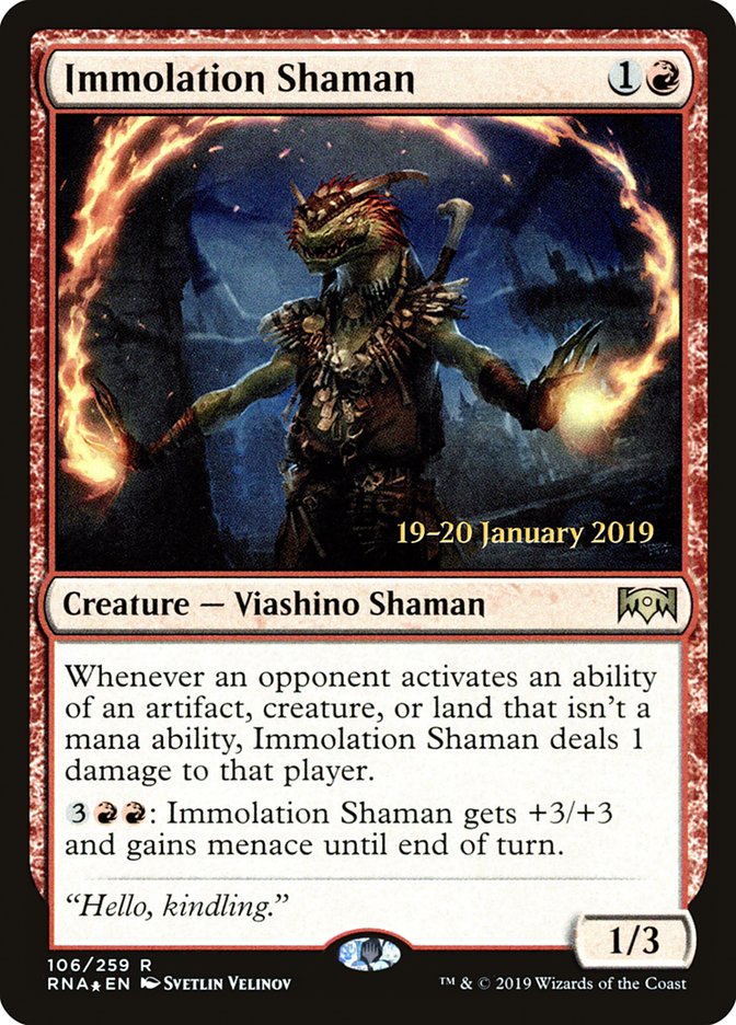 Immolation Shaman [Ravnica Allegiance Prerelease Promos] | Nerdhalla Games