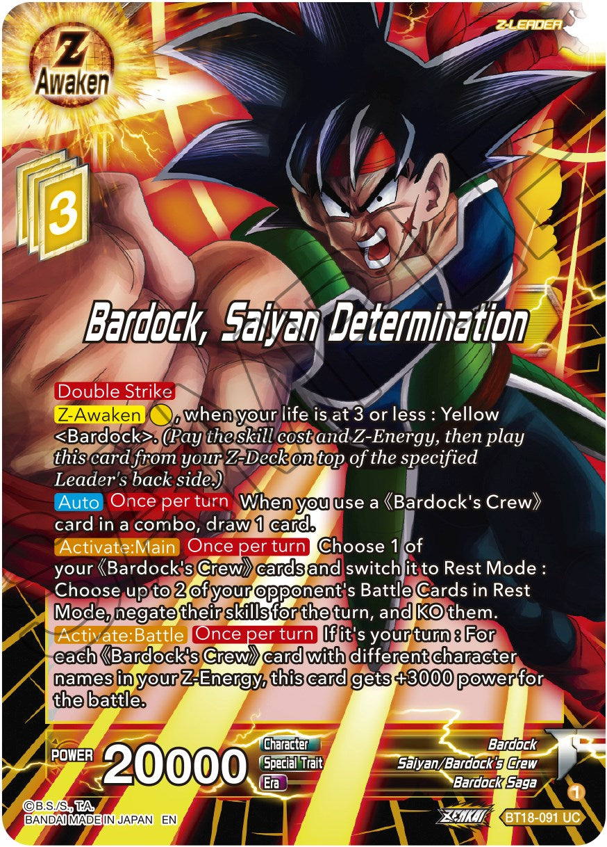 Bardock, Saiyan Determination (BT18-091) [Dawn of the Z-Legends] | Nerdhalla Games