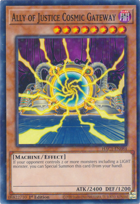 Ally of Justice Cosmic Gateway (Duel Terminal) [HAC1-EN084] Parallel Rare | Nerdhalla Games