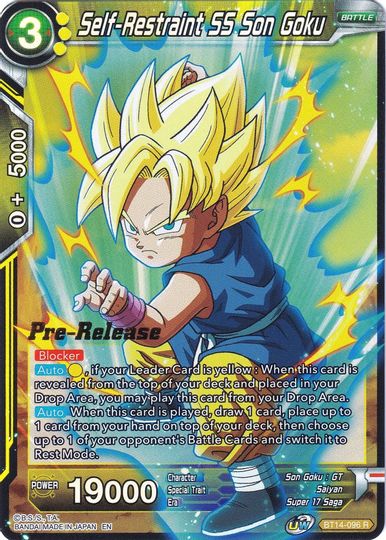 Self-Restraint SS Son Goku (BT14-096) [Cross Spirits Prerelease Promos] | Nerdhalla Games