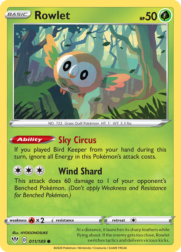 Rowlet (011/189) [Sword & Shield: Darkness Ablaze] | Nerdhalla Games