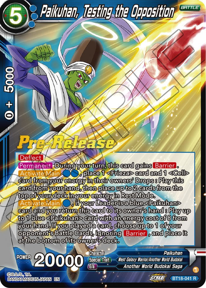 Paikuhan, Testing the Opposition (BT18-041) [Dawn of the Z-Legends Prerelease Promos] | Nerdhalla Games