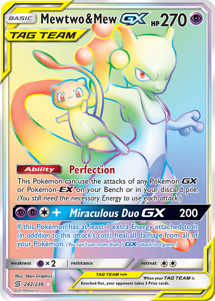 Mewtwo & Mew GX (242/236) [Sun & Moon: Unified Minds] | Nerdhalla Games