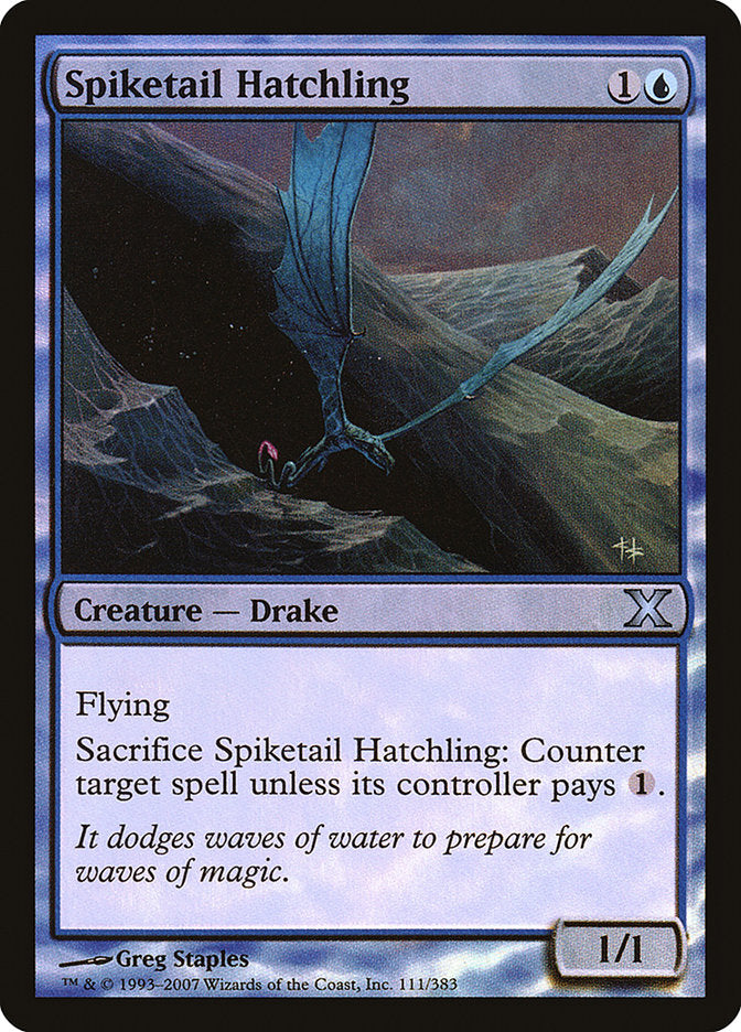 Spiketail Hatchling (Premium Foil) [Tenth Edition] | Nerdhalla Games