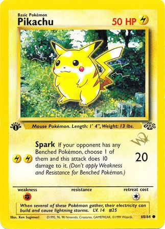 Pikachu (60/64) (W Stamped Promo) [Jungle 1st Edition] | Nerdhalla Games