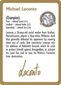 1996 Michael Loconto Biography Card [World Championship Decks] | Nerdhalla Games