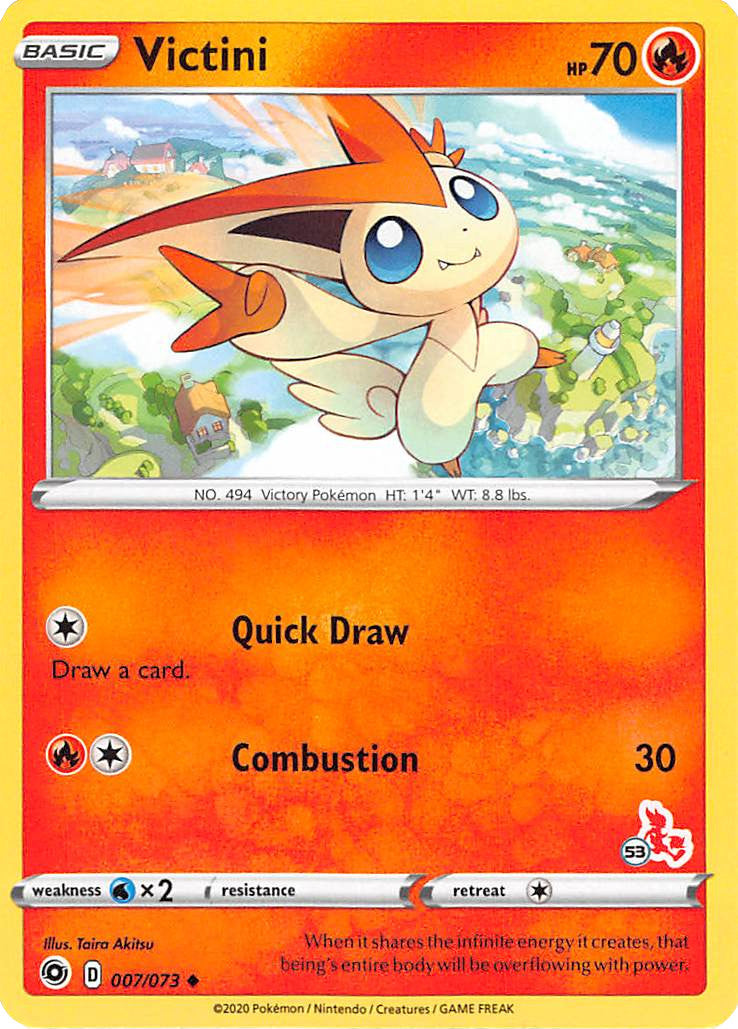 Victini (007/073) (Cinderace Stamp #53) [Battle Academy 2022] | Nerdhalla Games