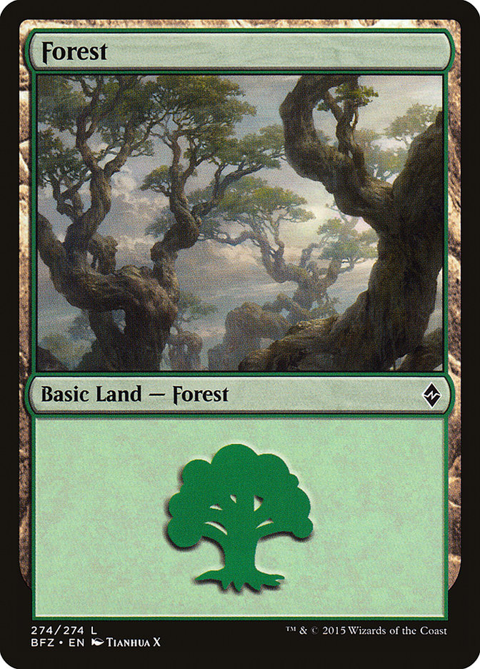 Forest (274a) [Battle for Zendikar] | Nerdhalla Games