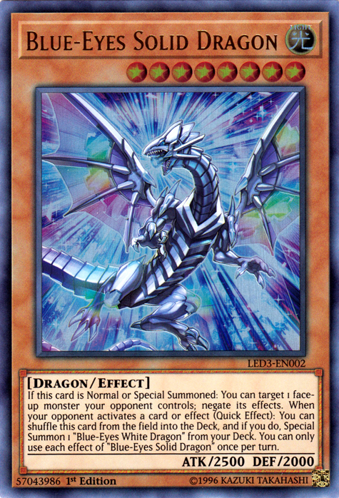 Blue-Eyes Solid Dragon [LED3-EN002] Ultra Rare | Nerdhalla Games