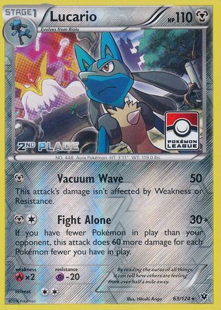 Lucario (63/124) (League Promo 2nd Place) [XY: Fates Collide] | Nerdhalla Games