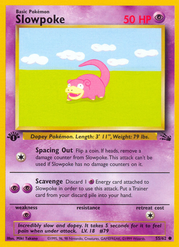 Slowpoke (55/62) [Fossil 1st Edition] | Nerdhalla Games