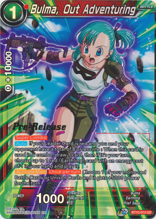 Bulma, Out Adventuring (BT10-012) [Rise of the Unison Warrior Prerelease Promos] | Nerdhalla Games