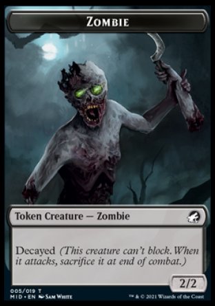 Zombie (005) // Devil Double-sided Token [Innistrad: Midnight Hunt Tokens] | Nerdhalla Games