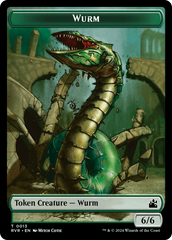 Elf Knight // Wurm Double-Sided Token [Ravnica Remastered Tokens] | Nerdhalla Games