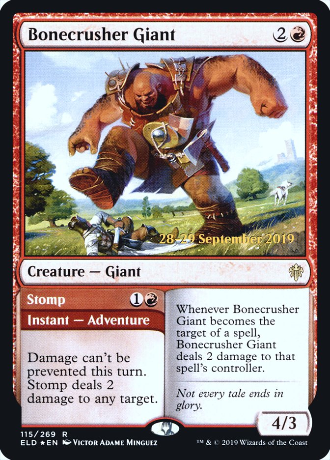 Bonecrusher Giant // Stomp  [Throne of Eldraine Prerelease Promos] | Nerdhalla Games