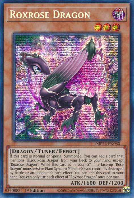 Roxrose Dragon [MP22-EN060] Prismatic Secret Rare | Nerdhalla Games