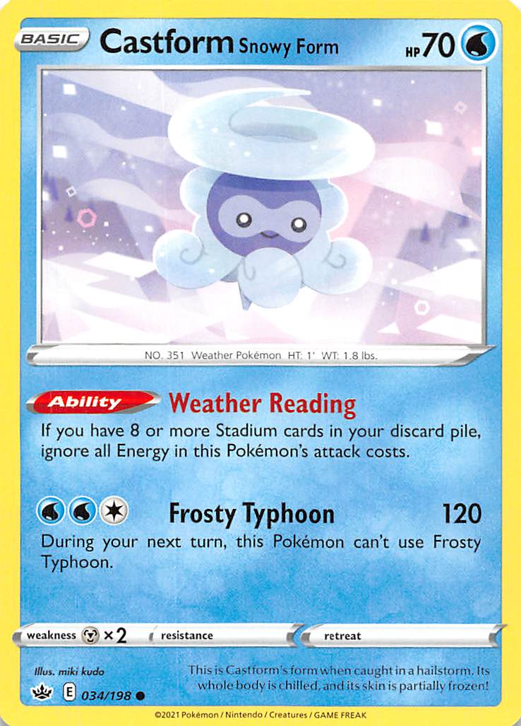 Castform Snowy Form (034/198) [Sword & Shield: Chilling Reign] | Nerdhalla Games