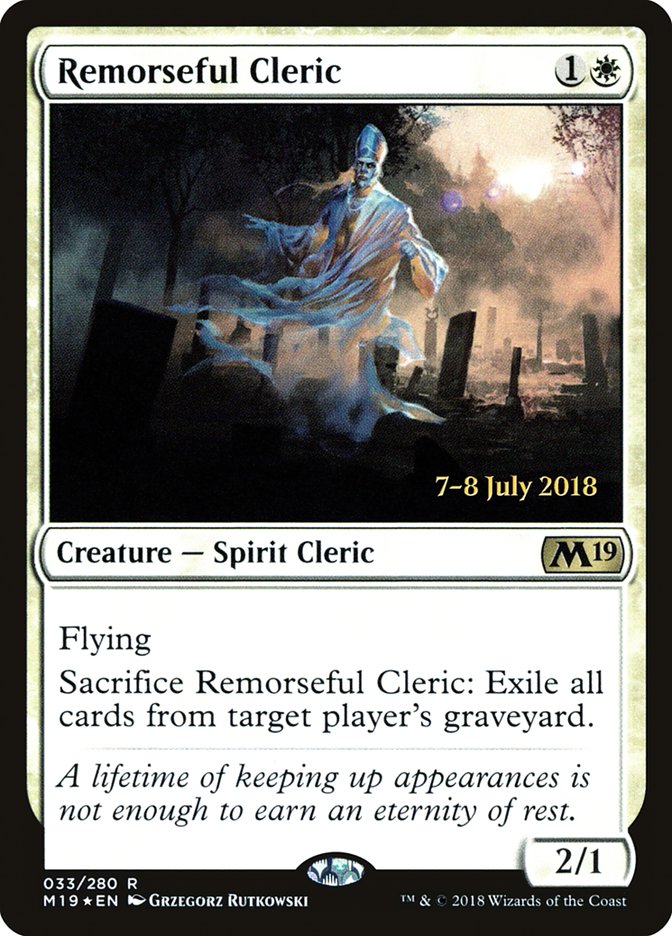 Remorseful Cleric  [Core Set 2019 Prerelease Promos] | Nerdhalla Games