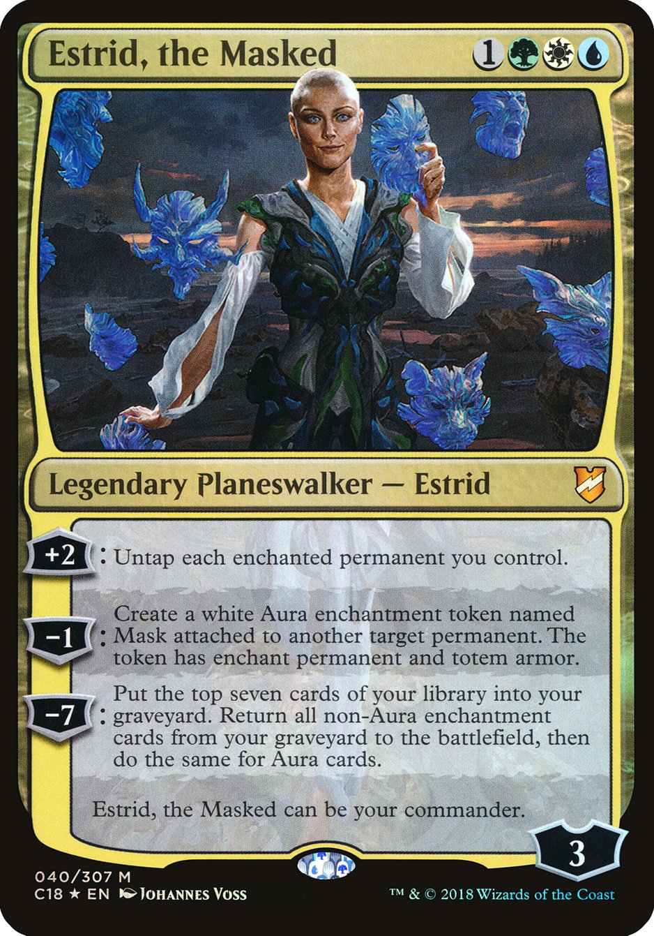 Estrid, the Masked (Oversized) [Commander 2018 Oversized] | Nerdhalla Games