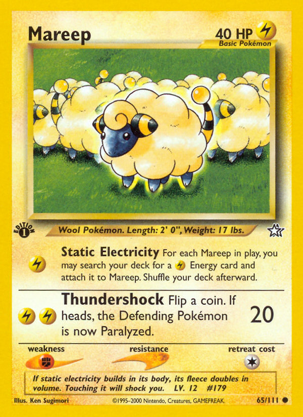 Mareep (65/111) [Neo Genesis 1st Edition] | Nerdhalla Games