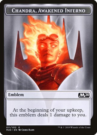 Emblem - Chandra, Awakened Inferno [Core Set 2020 Tokens] | Nerdhalla Games