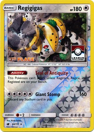 Regigigas (84/111) (League Promo 3rd Place) [Sun & Moon: Crimson Invasion] | Nerdhalla Games