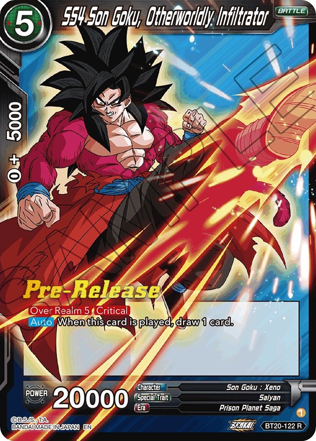 SS4 Son Goku, Otherworldly Infiltrator (BT20-122) [Power Absorbed Prerelease Promos] | Nerdhalla Games