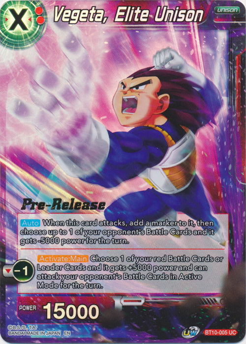 Vegeta, Elite Unison (BT10-005) [Rise of the Unison Warrior Prerelease Promos] | Nerdhalla Games