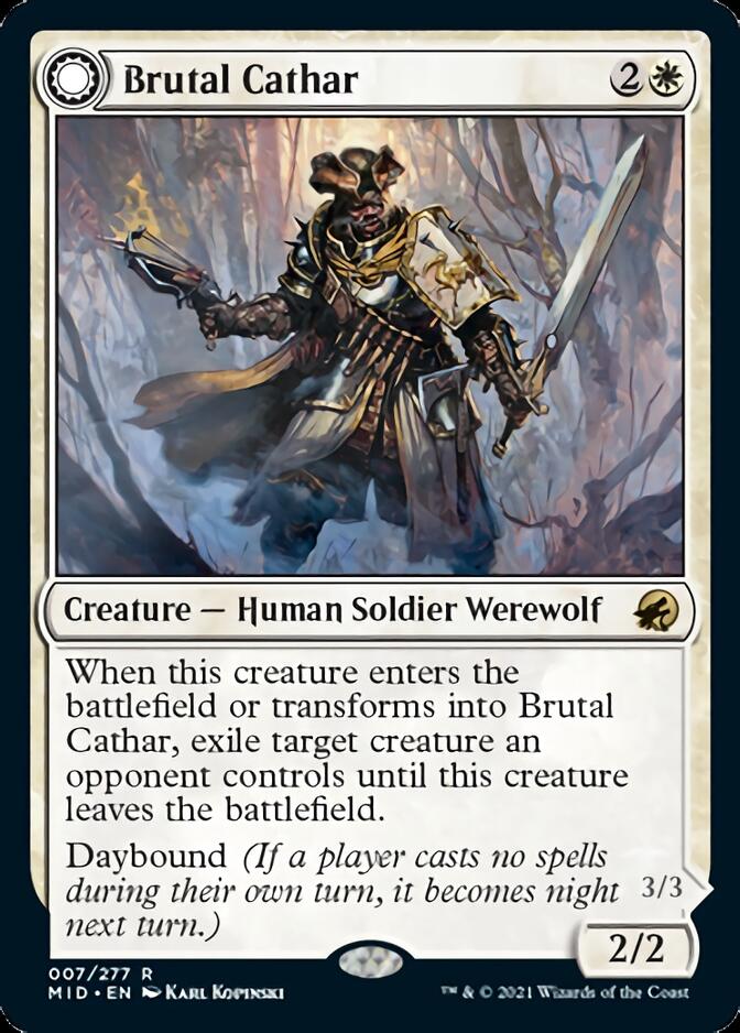 Brutal Cathar // Moonrage Brute [Innistrad: Midnight Hunt] | Nerdhalla Games