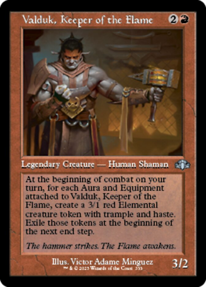 Valduk, Keeper of the Flame (Retro) [Dominaria Remastered] | Nerdhalla Games