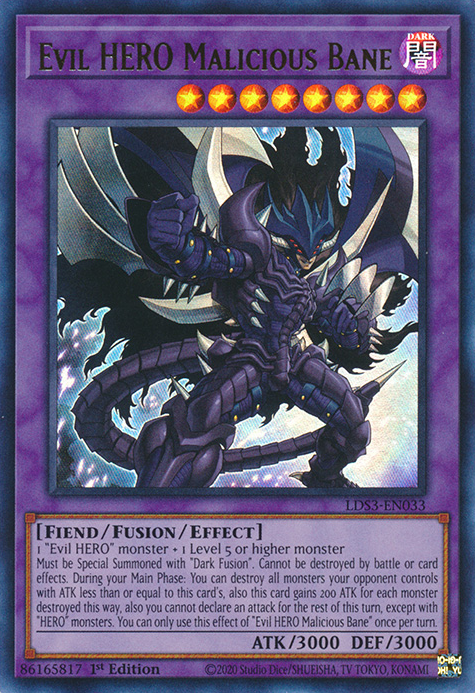 Evil HERO Malicious Bane [LDS3-EN033] Ultra Rare | Nerdhalla Games