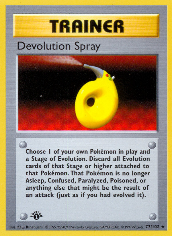 Devolution Spray (72/102) (Shadowless) [Base Set 1st Edition] | Nerdhalla Games