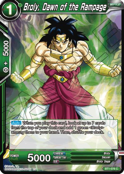 Broly, Dawn of the Rampage (Reprint) (BT1-076) [Battle Evolution Booster] | Nerdhalla Games