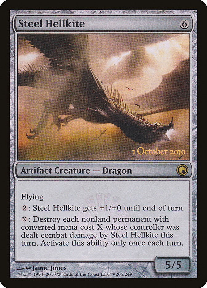 Steel Hellkite [Scars of Mirrodin Prerelease Promos] | Nerdhalla Games