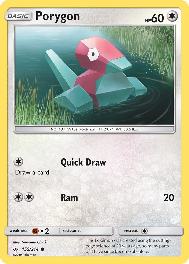 Porygon (155/214) [Sun & Moon: Unbroken Bonds] | Nerdhalla Games