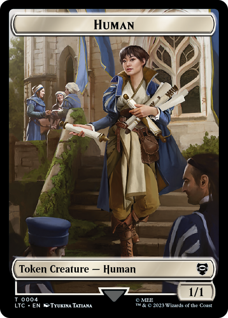 Human Knight // Human Double-Sided Token [The Lord of the Rings: Tales of Middle-Earth Commander Tokens] | Nerdhalla Games