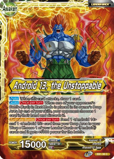 Android 13, Android 14, & Android 15 // Android 13, the Unstoppable (EB1-38) [Battle Evolution Booster] | Nerdhalla Games